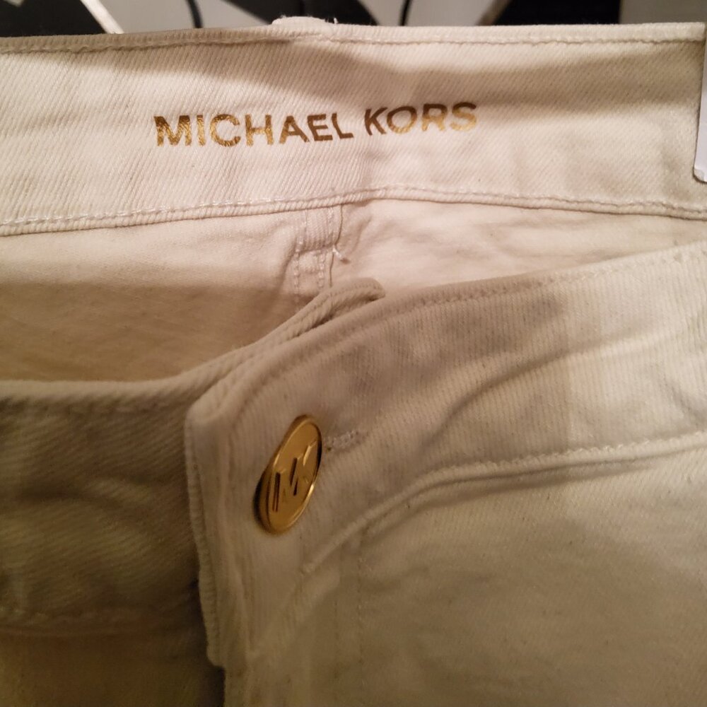 NWT MICHAEL KORS Size 16 Ivory Denim Jeans